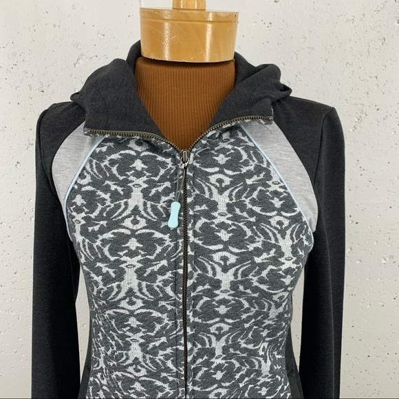 Anthropologie Pure + Good Size XS Gray Zip Up Hoodie Sweatshirt Jacket - Picture 3 of 11